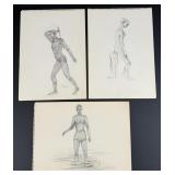H.F. Taylor Bathing Nude Drawings
