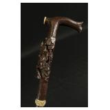 Folk Art Black Forest Walking Stick Cane