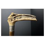 Victorian Stag Horn Handle Walking Stick Cane