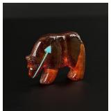 Andres Quandelacy Zuni Carved Amber Bear Fetish
