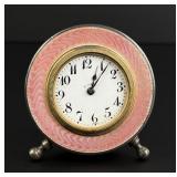 Foster & Bailey Guilloche Enamel Sterling Clock