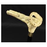 Victorian Alligator Stag Horn Cane Walking Stick