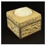 17th Century Chinese White Jade Brass Box