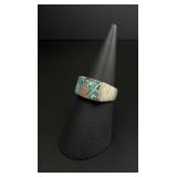Navajo Sterling Silver Chip Inlay Ring