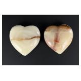 Onyx Carved Heart Palm Stones
