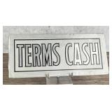 Art Deco Terms Cash Aluminum Sign