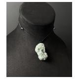 Chinese Carved Jade Jadeite Pixiu Necklace