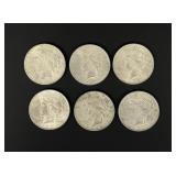 Group of Silver Peace Dollars
