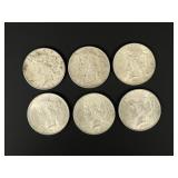 Group of Silver Peace Dollars