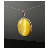 Taxco Mexico Sterling Yellow Tiger Eye Pendant