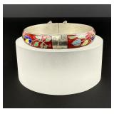 Thailand Sterling Silver Enamel Bangle Bracelet