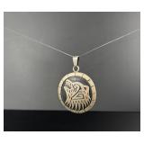 Taxco Mexico Sterling Silver Wolf  Pendant