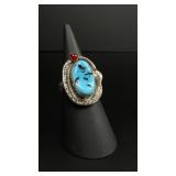 Navajo Sterling Silver Turquoise Snake Ring