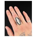 Navajo Sterling Silver Mother of Pearl Ring