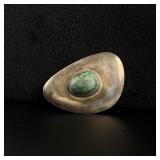 Israel Sterling Silver Turquoise Brooch