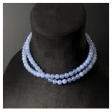 Blue Chalcedony Bead Necklace