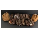 Collection of Suede Leather Fly Reel Cases