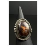 Navajo Sterling Silver Ammolite Ring
