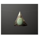 Sterling Silver Green Aventurine Triangle Pendant
