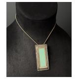Sterling Silver Turquoise Bar Necklace