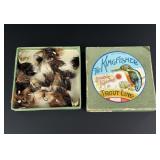 Antique Kingfisher Fly Fishing Line Box with Flies