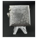 Edwardian Sterling Floral Match Safe Vesta Case