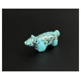 Zuni Carved Turquoise Dog Fetish