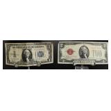 Silver Certificate and Red Seal $2 Bill