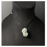 Chinese Carved Jade Jadeite Pixiu Necklace