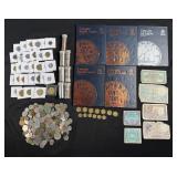 Large Group of Foreign Coins and Currency