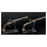 Joseph Dumarest Silver Mounted Dueling Pistols