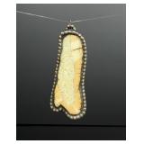 Navajo Sterling Silver Mammoth Ivory Pendant