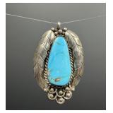 Navajo Sterling Silver Turquoise Pendant