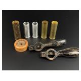 Collection of Brass Shotgun Shell Reloading Items