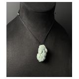 Chinese Carved Jade Jadeite Pixiu Necklace