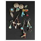 Collection of Navajo Sterling Silver Earrings