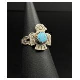 Navajo Sterling Silver Turquoise Thunderbird Ring
