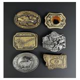 Montana and Cowboy Western Belt Buckles