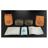 Pair of Montana Cowboy Belt Buckles