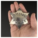 California Special Police Star Badge Nickel Silver