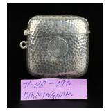 1911 Sterling Silver Match Safe Vesta Case