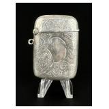 Edwardian Sterling Silver Match Safe Vesta Case