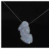 Chinese Carved Purple Jade Jadeite Pixiu Pendant