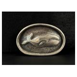James Breakell Sterling Silver Whale Belt Buckle
