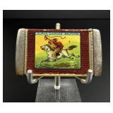 Alpha Canvas Belting Celluloid Vesta Match Case