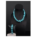 Blue Howlite Southwest Necklace and Bracelet