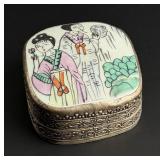 Japanese Porcelain Painted Trinket Box