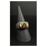 Zuni Sterling Silver Inlay Ring