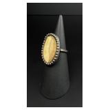 Navajo Sterling Silver Mammoth Ivory Ring