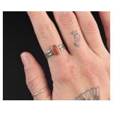 Navajo Sterling Silver Coral Ring